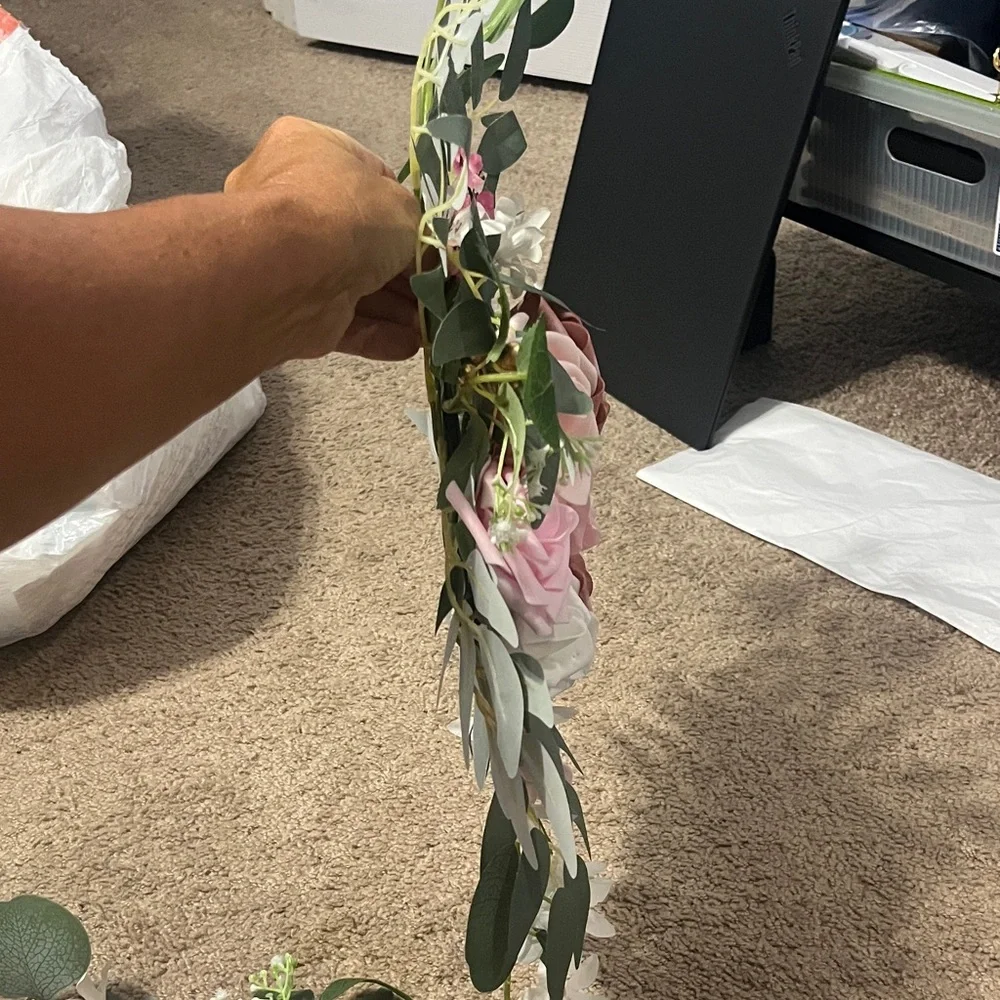 Floral Arrangement with Pink and White Roses